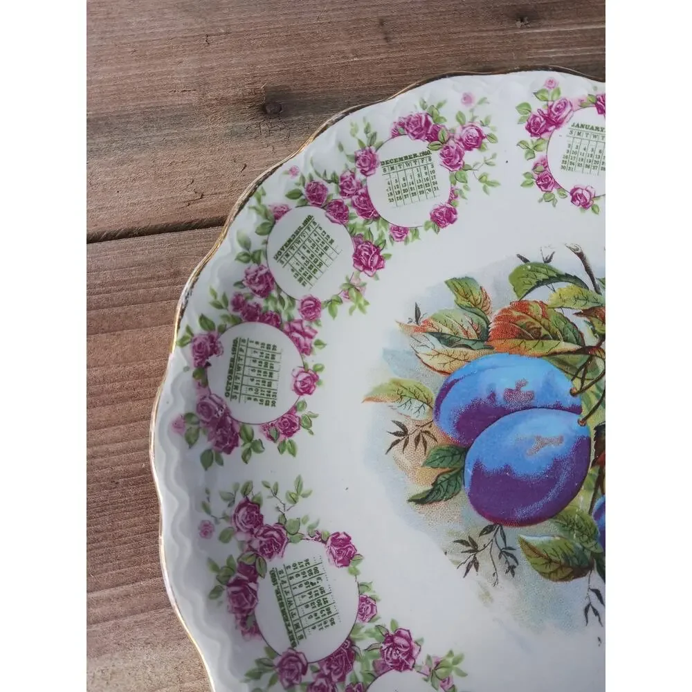 1910 Carnation McNicol Calendar Plate Fruit Plums